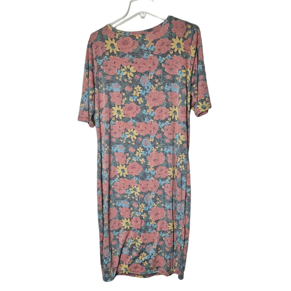 Lularoe Women 2x Multicolored Floral Half Sleeve Midi Length Modest Dress - Picture 3 of 5